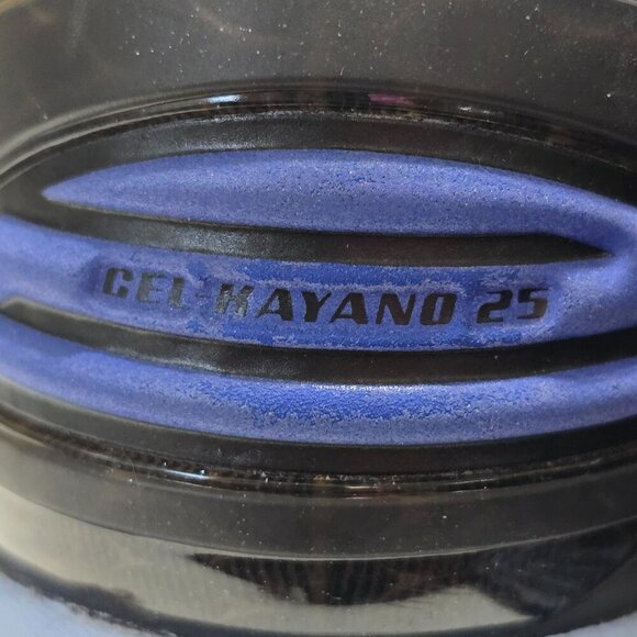 WOMENS ASICS GEL-KAYANO 25 RUNNING SHOES FLYTE FOAM BLACK BLUE SIZE 7.5 EUC - Picture 7 of 11